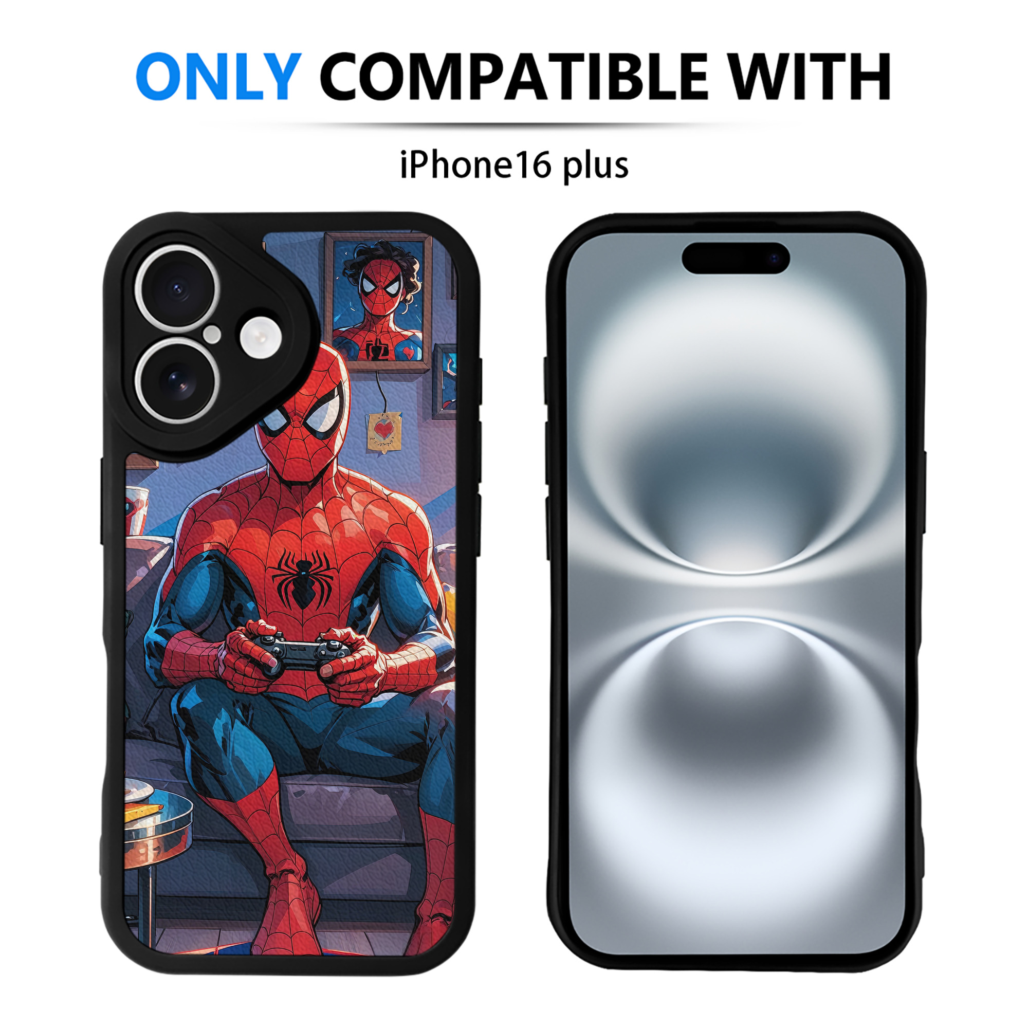 （画像用） Spider Man スパイダーマン 【iPhone 16シリーズ対応】シリコンスマホケース（レザー調） 材質：シリコン